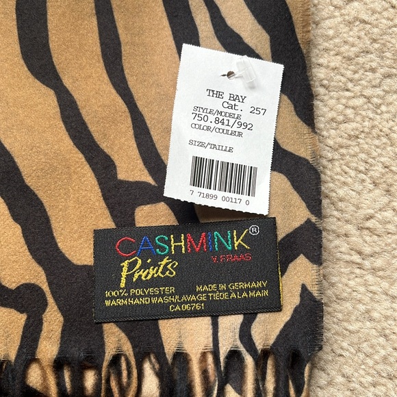NWT Vintage Cashmink Prints V. Fraas Animal Print Scarf - Picture 7 of 11